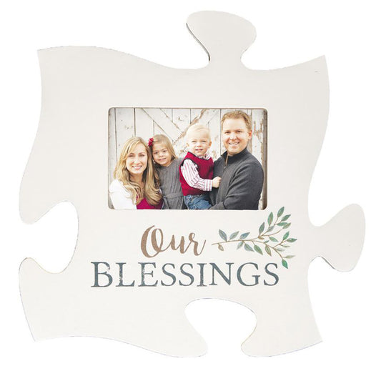 Our Blessings Puzzle Piece Photo Frame
