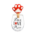 Live Love Purr Stemless Wine Glass w/Cork