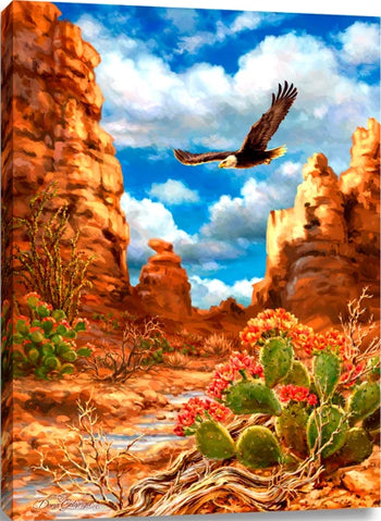 Red Rock Eagle LED Wall Canvas