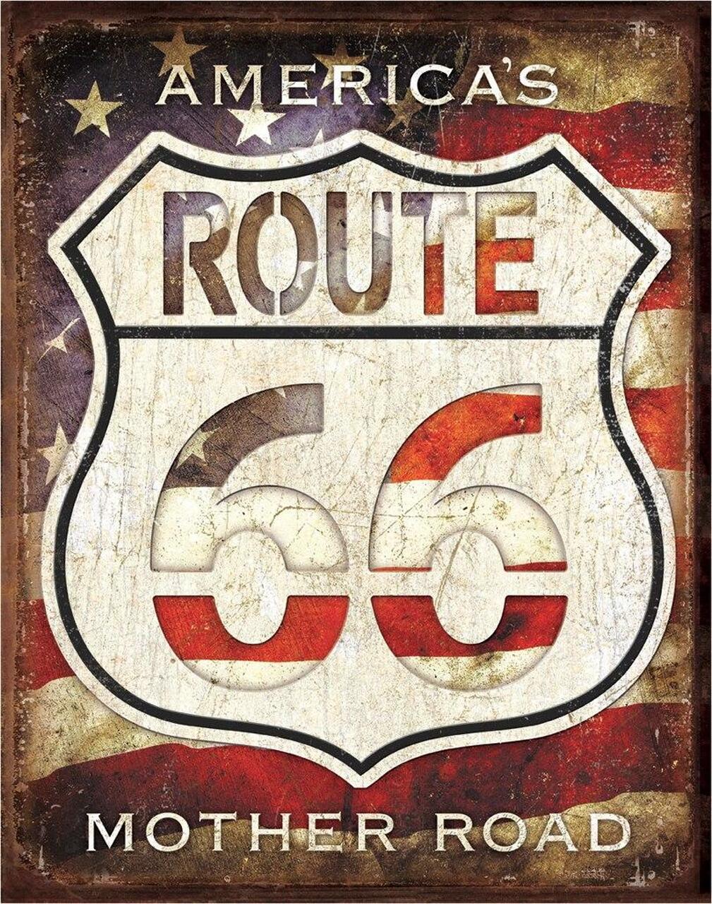 Route 66 - America's Mother Road Tin Sign