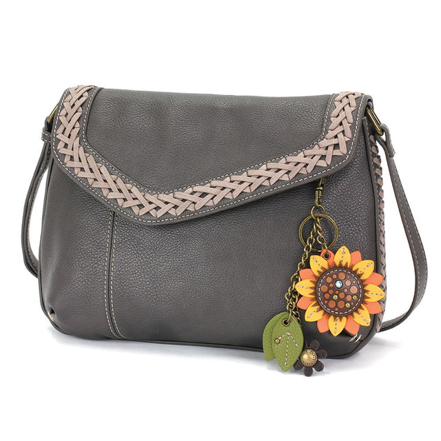 Braided Boho Crossbody w/Sunflower Charm