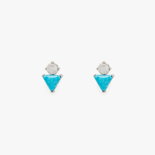 Puravida Turquoise & Moonstone Stud Earrings