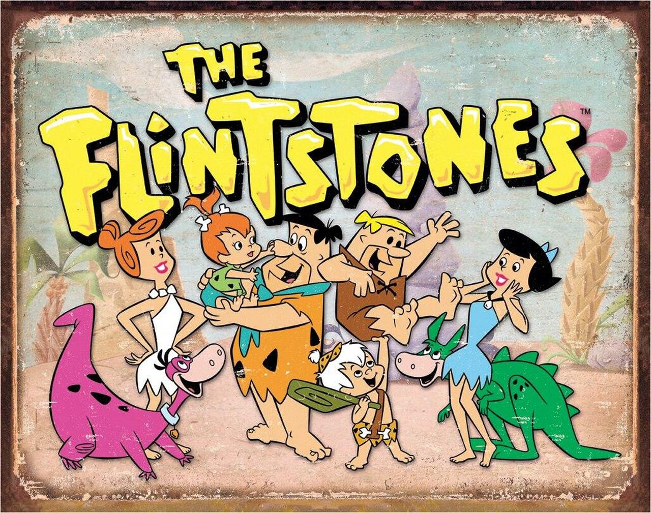 Flintstones Family Retro Tin Sign