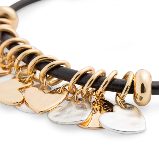 Heart/Charm Bracelet The Giving Collection Demdaco - Black