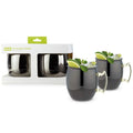 Black Moscow Mule Mug with Gold Handle 2 Pack
